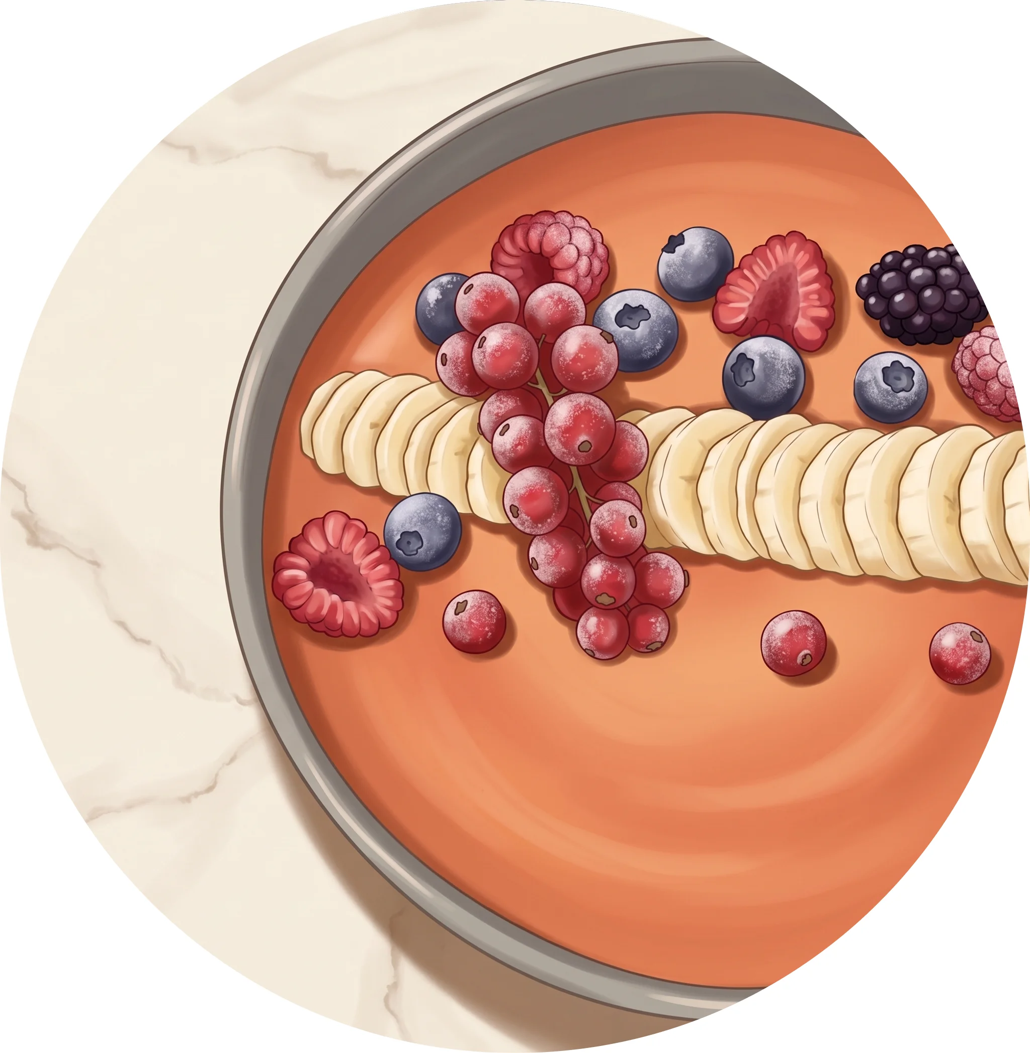 Smoothie bowl aux fruits de saison du menu printemps au Rosewood Café